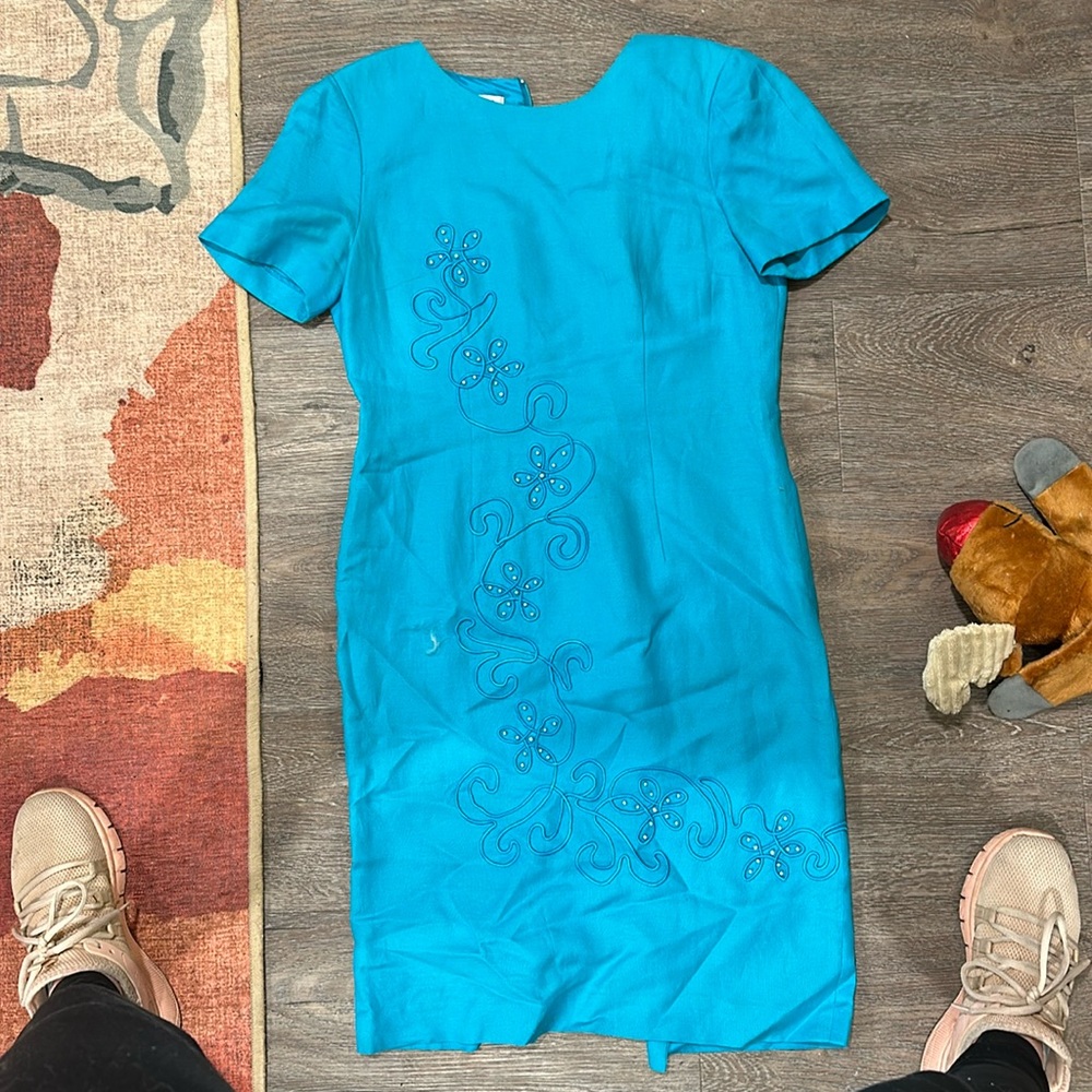 Blue shift dress